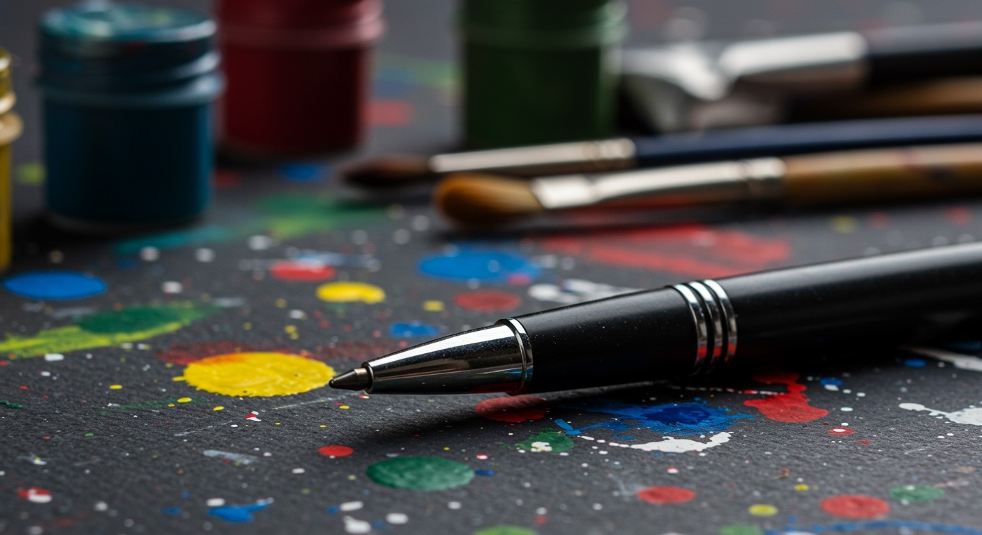 A golyóstollal készült pointillista művek egyedi textúrákat kínálnak.