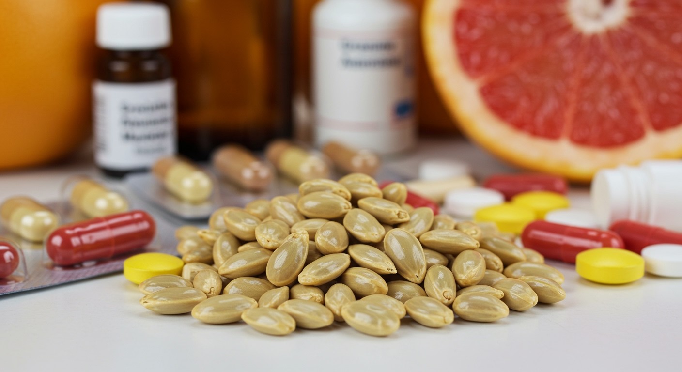 A grapefruitmag olaj befolyásolhatja bizonyos gyógyszerek hatékonyságát.