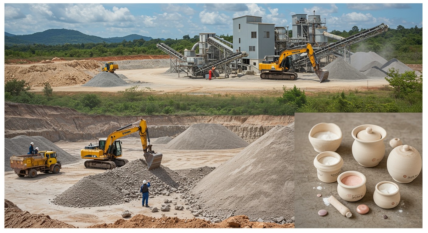 A kaolin feldolgozása környezeti hatásokat is magában foglal.