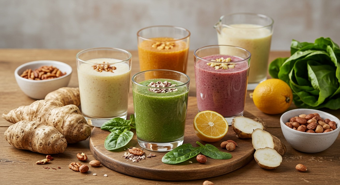 A csicsóka turmixok vitaminokban gazdag reggeli frissítők.