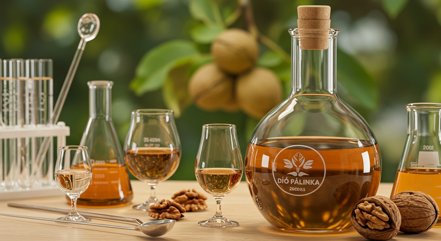 A dió pálinka minősége érzékszervi és laboratóriumi vizsgálatokkal garantált.