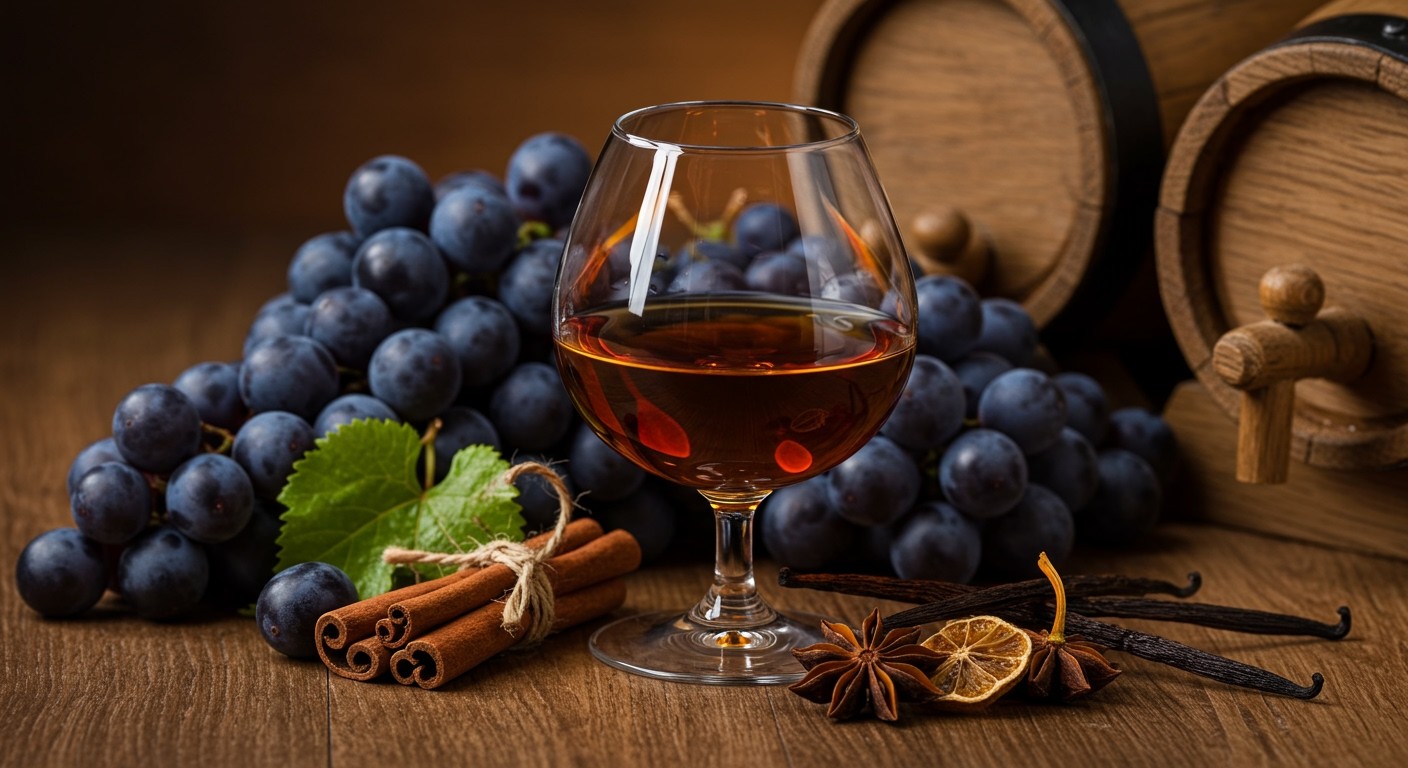A konyakban tanninok és antioxidánsok gazdag forrása található.