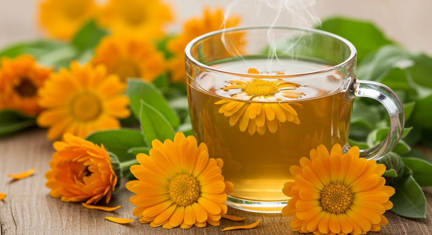 A körömvirág tea segíti a bőr regenerálódását belülről.