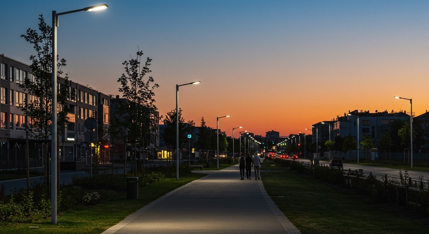 A LED-ek energiatakarékosak és hosszú élettartamúak közvilágításban.