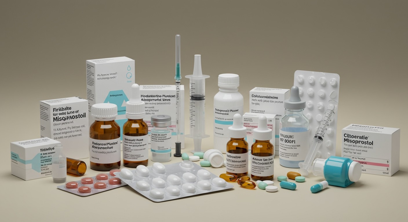 Alternatívák: Mifepriszton, oxitocin és surgical abortusz lehetőségek.