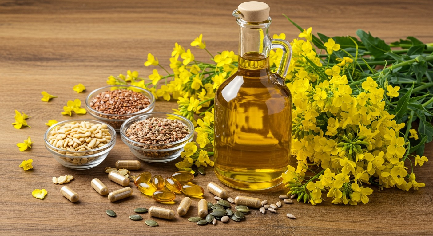 A repceolaj gazdag omega-3 zsírsavakban és vitaminokban.