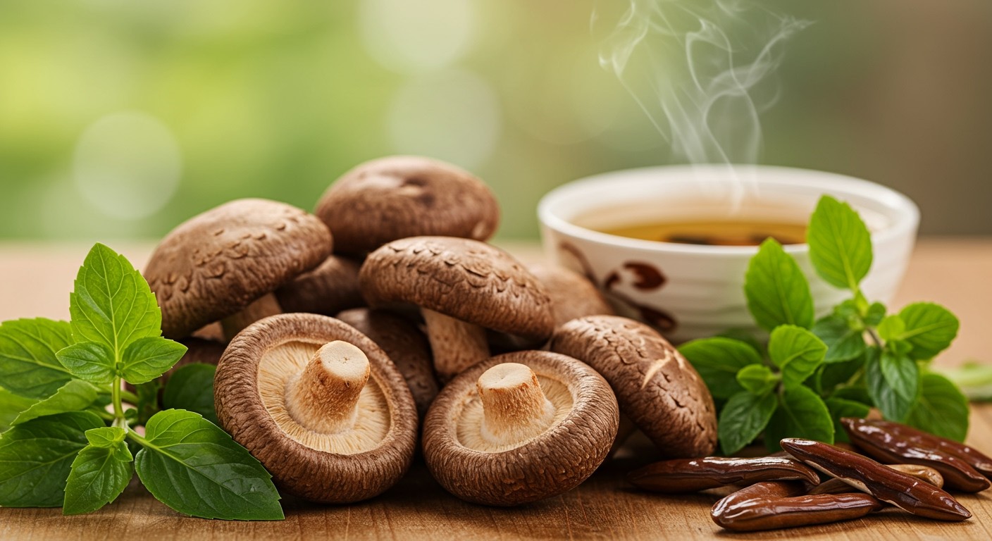 A shiitake gomba gazdag B-vitaminokban és antioxidánsokban.