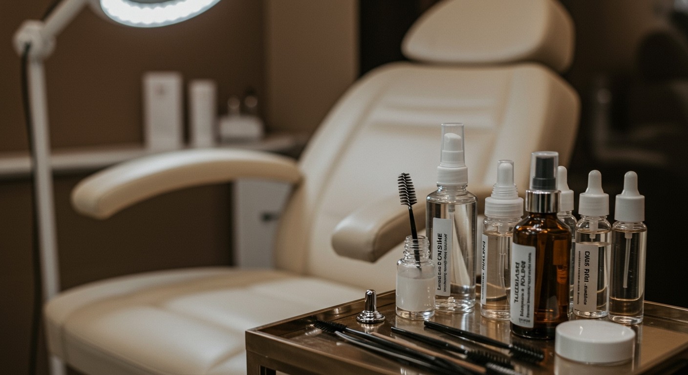 A lifting anyagok között gyakori a keratin és perm oldat.