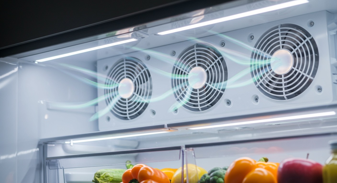 A ventilátorok segítik a hűvös levegő egyenletes eloszlását.