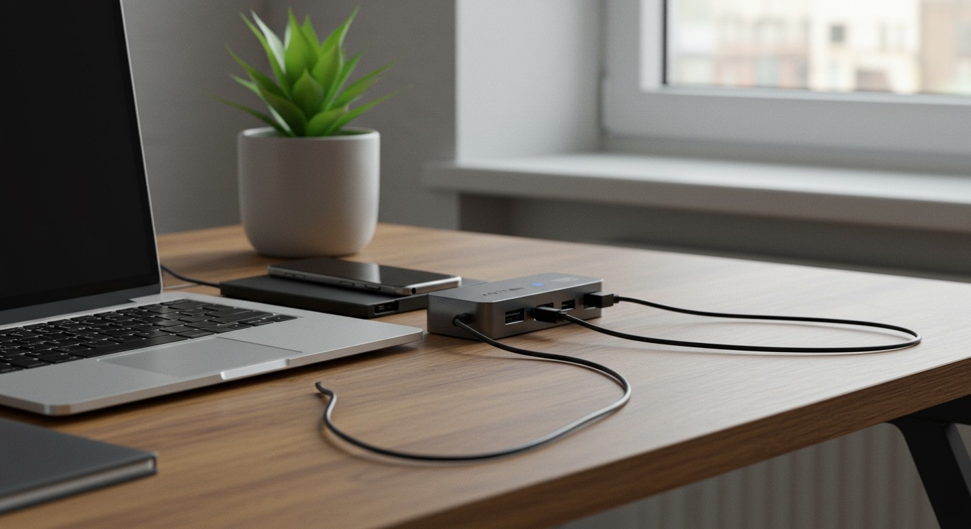 Az aktív USB hub segíti a több eszköz egyidejű csatlakoztatását.