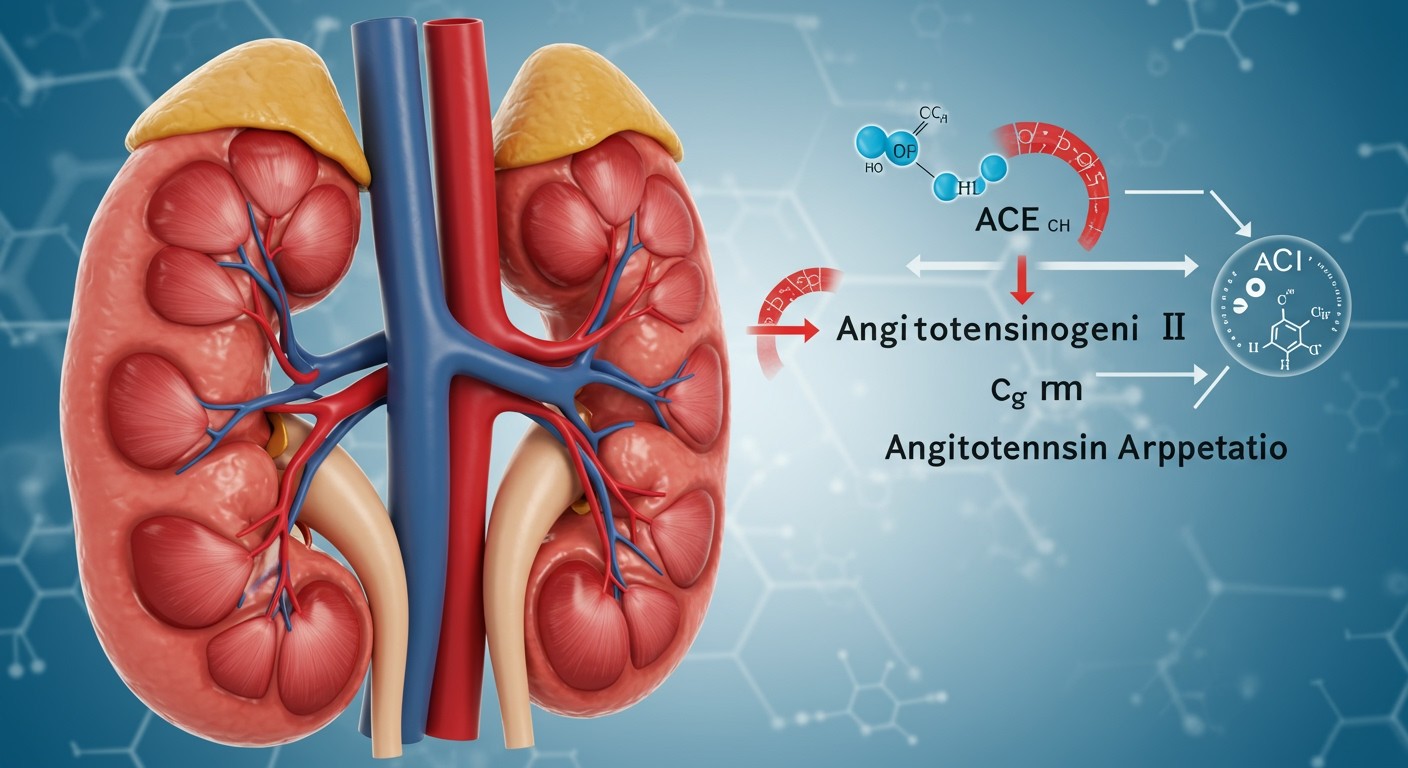 Az ACE kulcsszerepet játszik az angiotenzin II szintézisében.