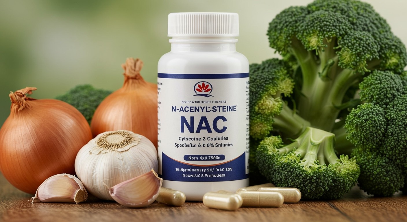 Az N-acetil-cisztein antioxidáns és mukolitikus hatású.