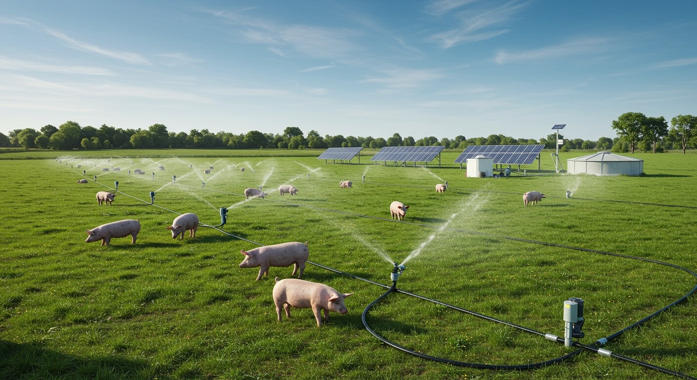Az öntözőrendszerek energiatakarékos használata fenntartható sertéstartást biztosít.