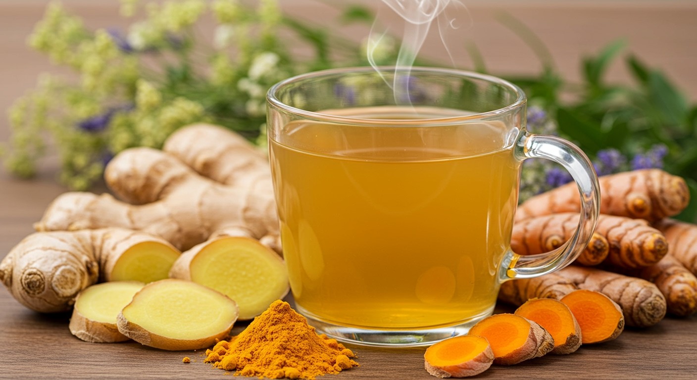 A gyömbér és kurkuma tea segít a bőr regenerálásában.