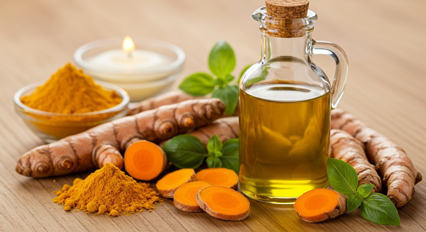 A kurkumaolaj gazdag antioxidánsokban, táplálja a bőrt.