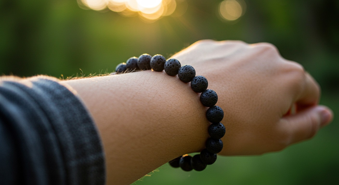 A lávakő karkötők segítik a meditáció mélyebb átélését.