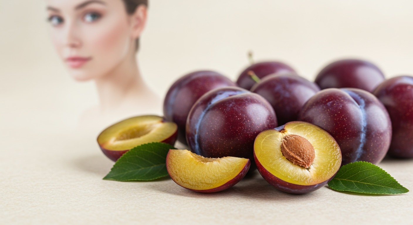 A szilva gazdag C-vitaminban, segíti a kollagéntermelést.