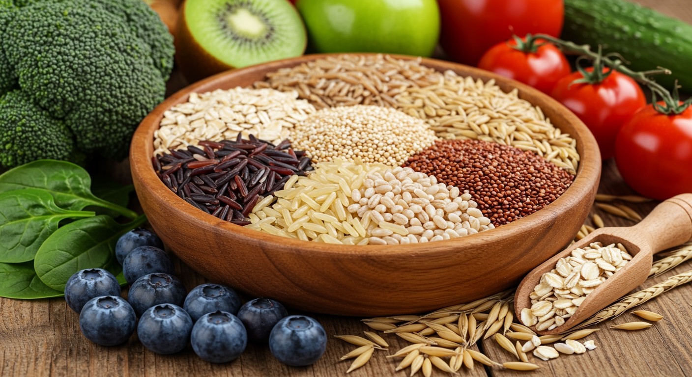 A teljes kiőrlésű gabonák gazdag rost- és antioxidánsforrások.