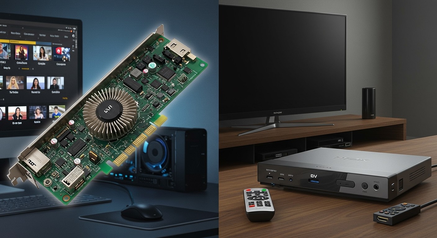 A TV tuner kártya rugalmasabb, míg a set-top box egyszerűbb.