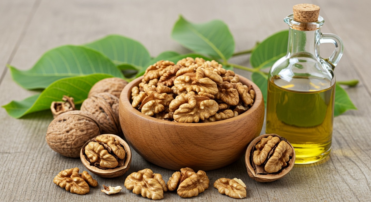 A dióolaj gazdag antioxidánsokban és omega-3 zsírsavakban.