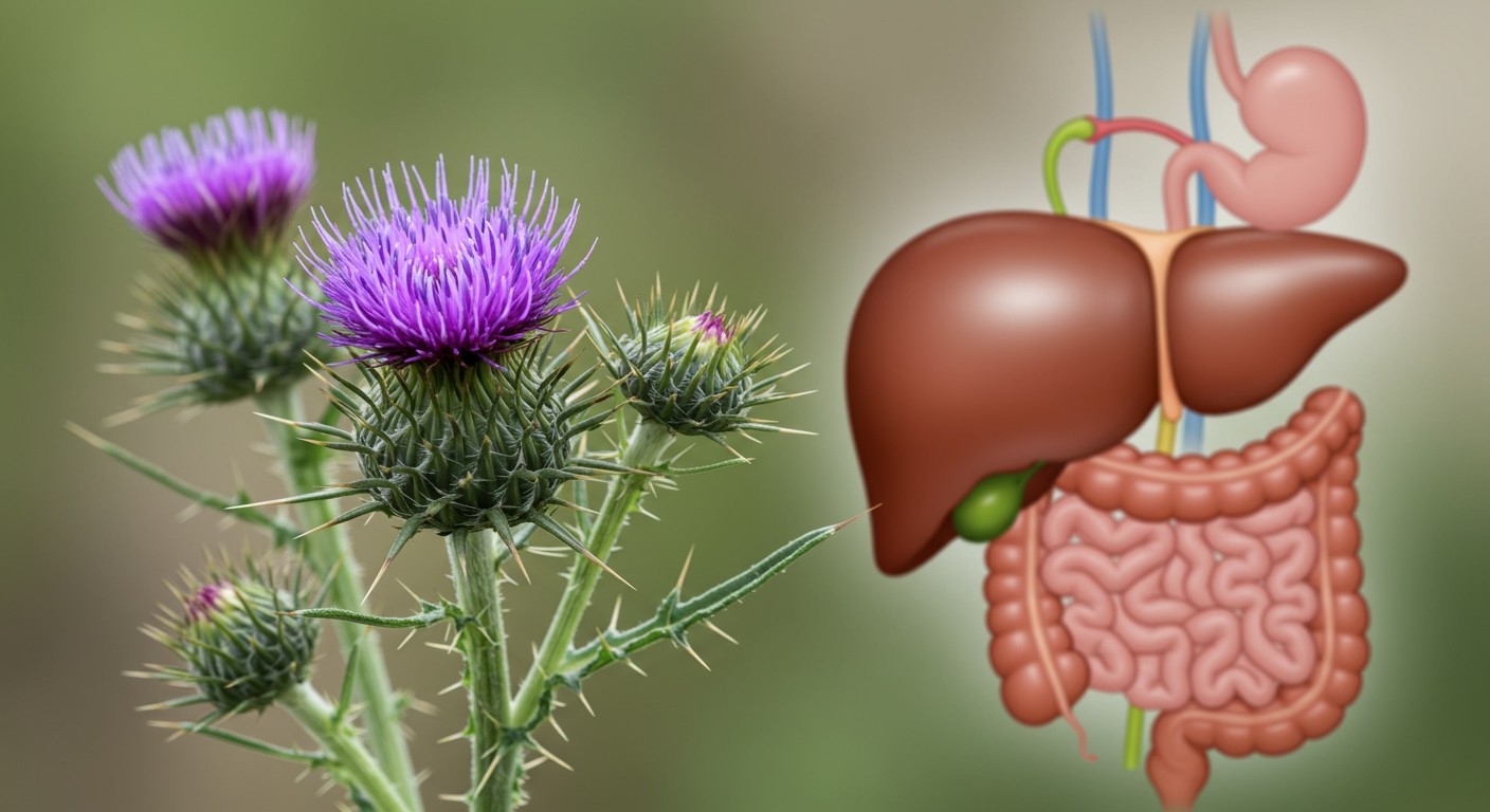 A máriatövis antioxidáns hatása védi a májsejteket.