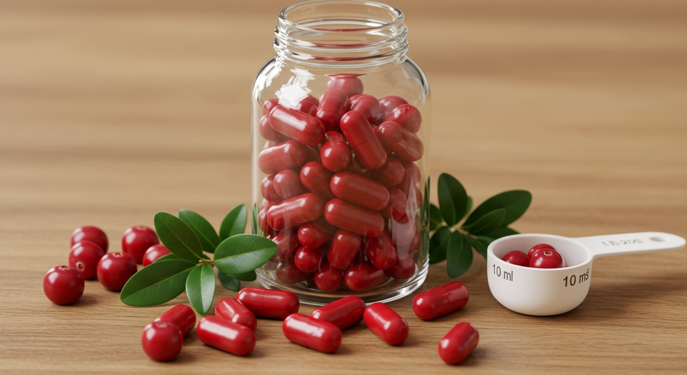 A tőzegáfonya kapszula napi adagja 500-1000 mg között változik.
