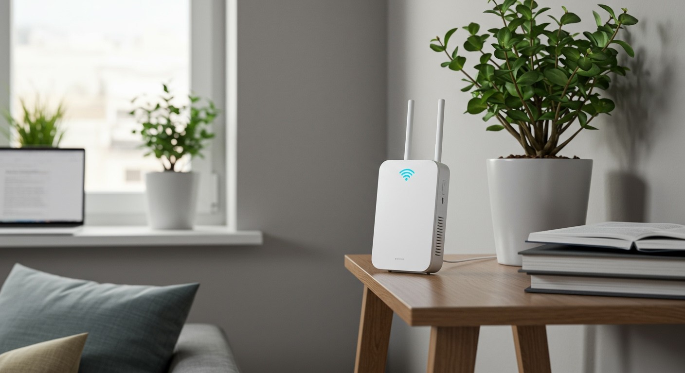 A WiFi erősítő magasabbra helyezve jobb jellet biztosít.