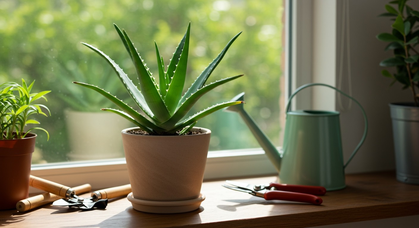 Az Aloe Vera napernyőzött helyen fejlődik a legjobban.