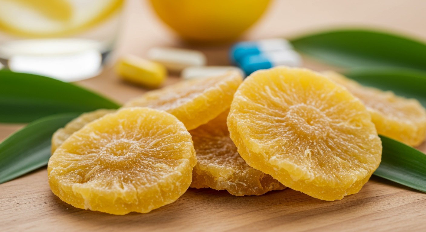 Az aszalt ananász gazdag C-vitaminban, erősíti az immunrendszert.