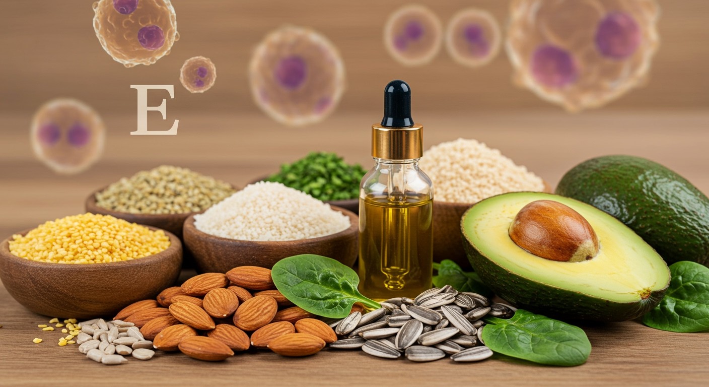 Az E-vitamin véd a sejtkárosodástól és öregedéstől.