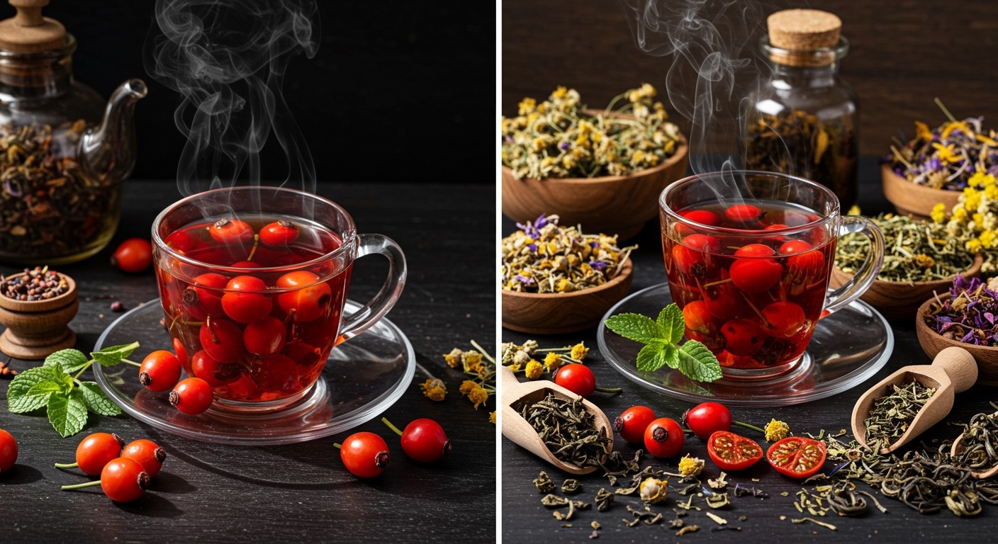 A csipkebogyó tea C-vitaminban gazdagabb, mint sok más.