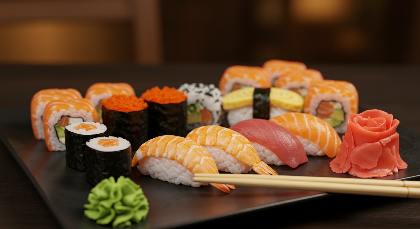 Az ecetes gyömbér frissíti a sushi ízét és emésztést.