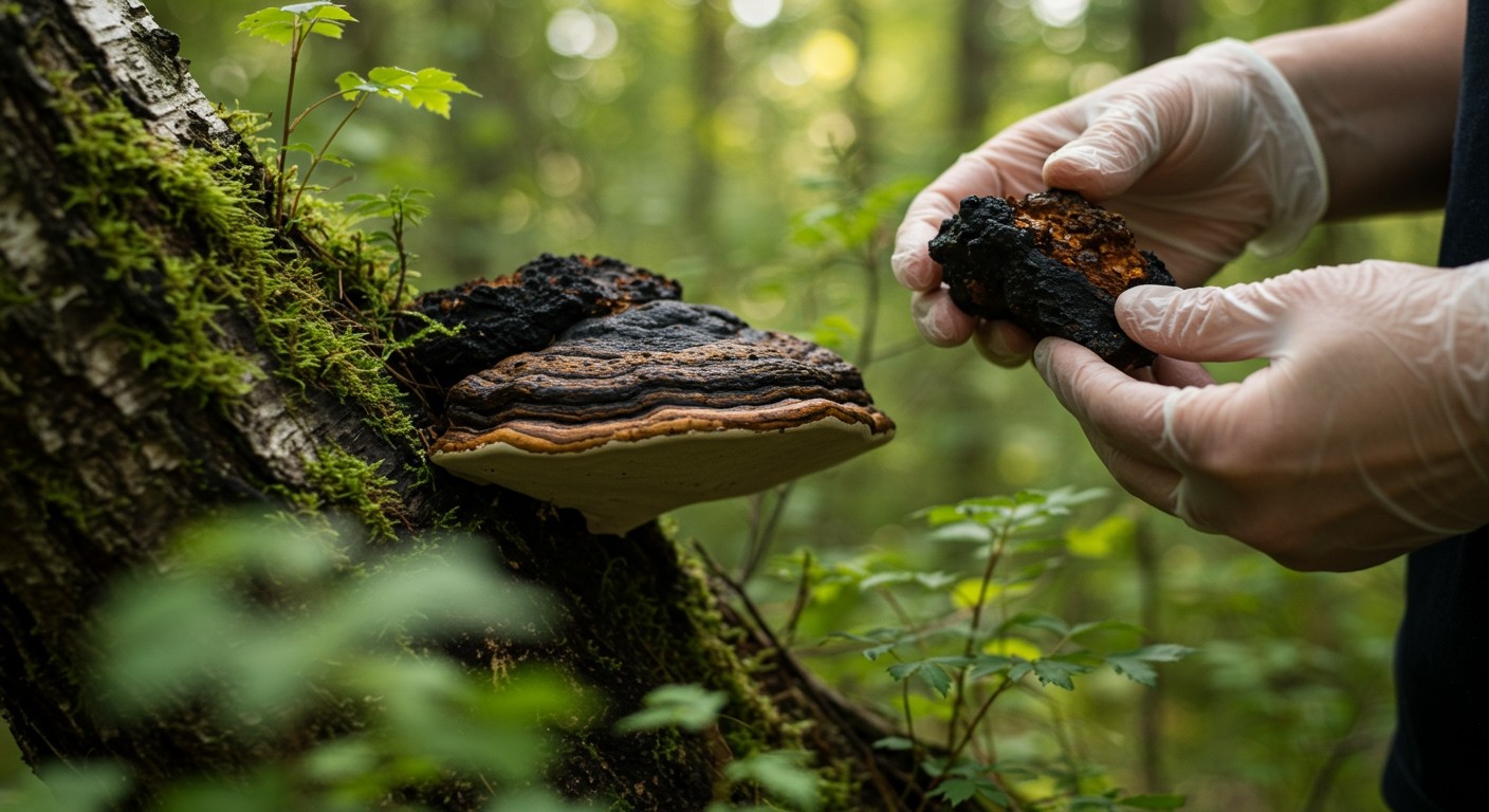 A chaga gomba fenntartható gyűjtése védi az ökoszisztémát.