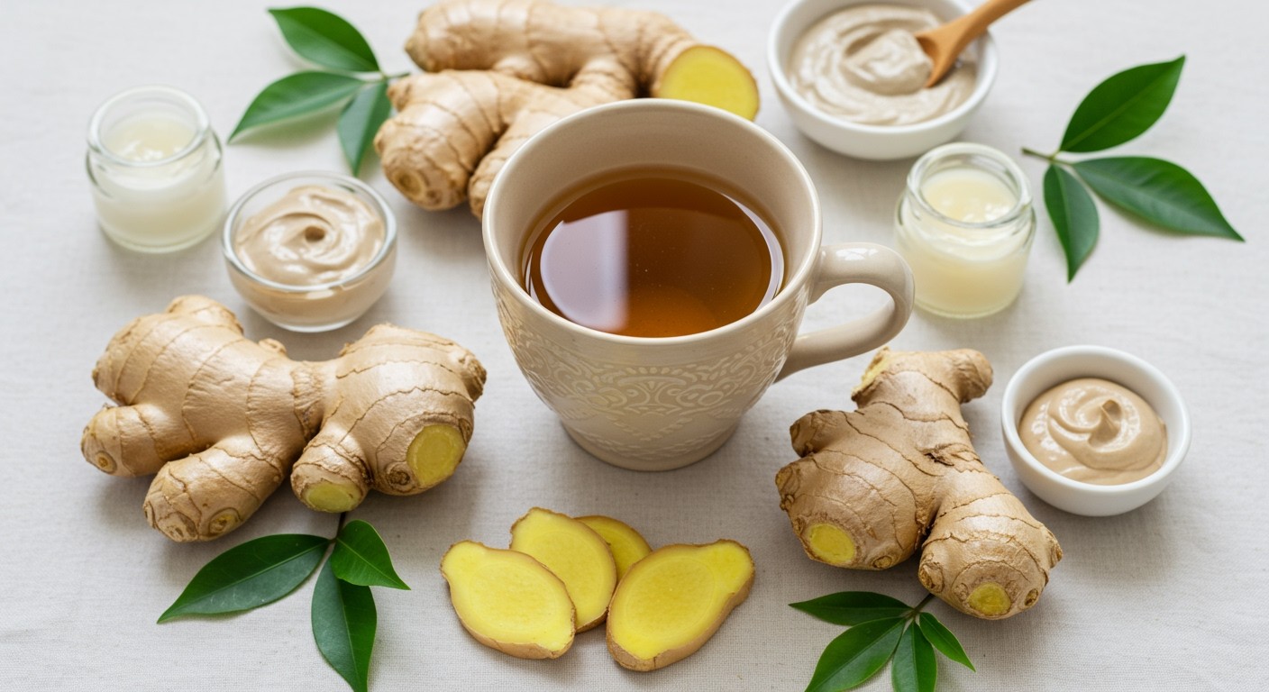 A gyömbértea természetes szépségápoló hatásai revitalizálják a bőrt.