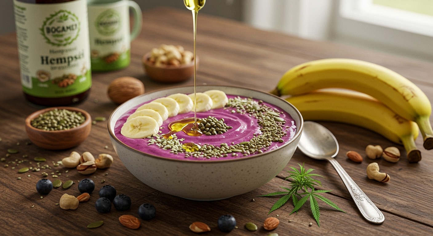 Kendermagolajjal gazdagíthatod a smoothie-d omega-3 zsírsavakkal.
