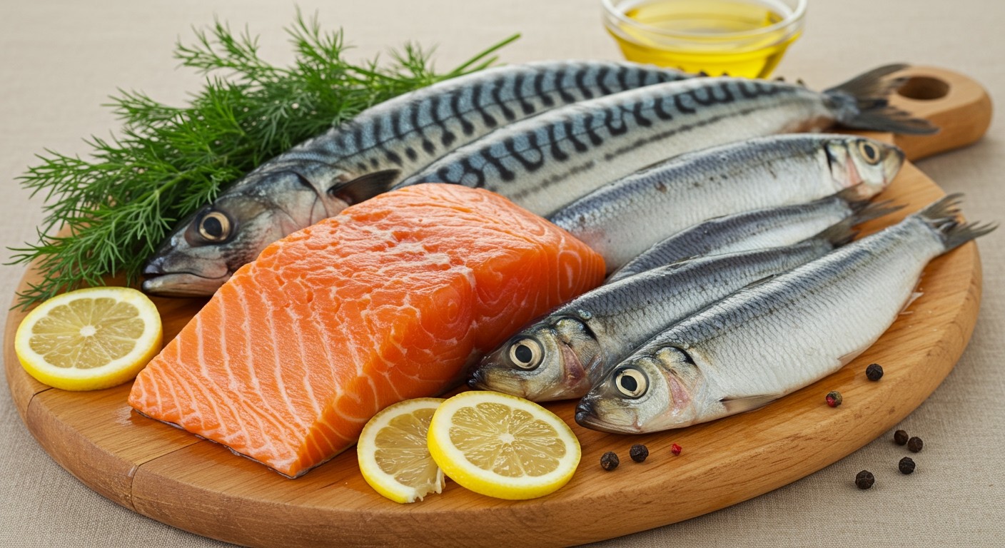 A lazac és a makréla gazdag omega-3 zsírsavakban.