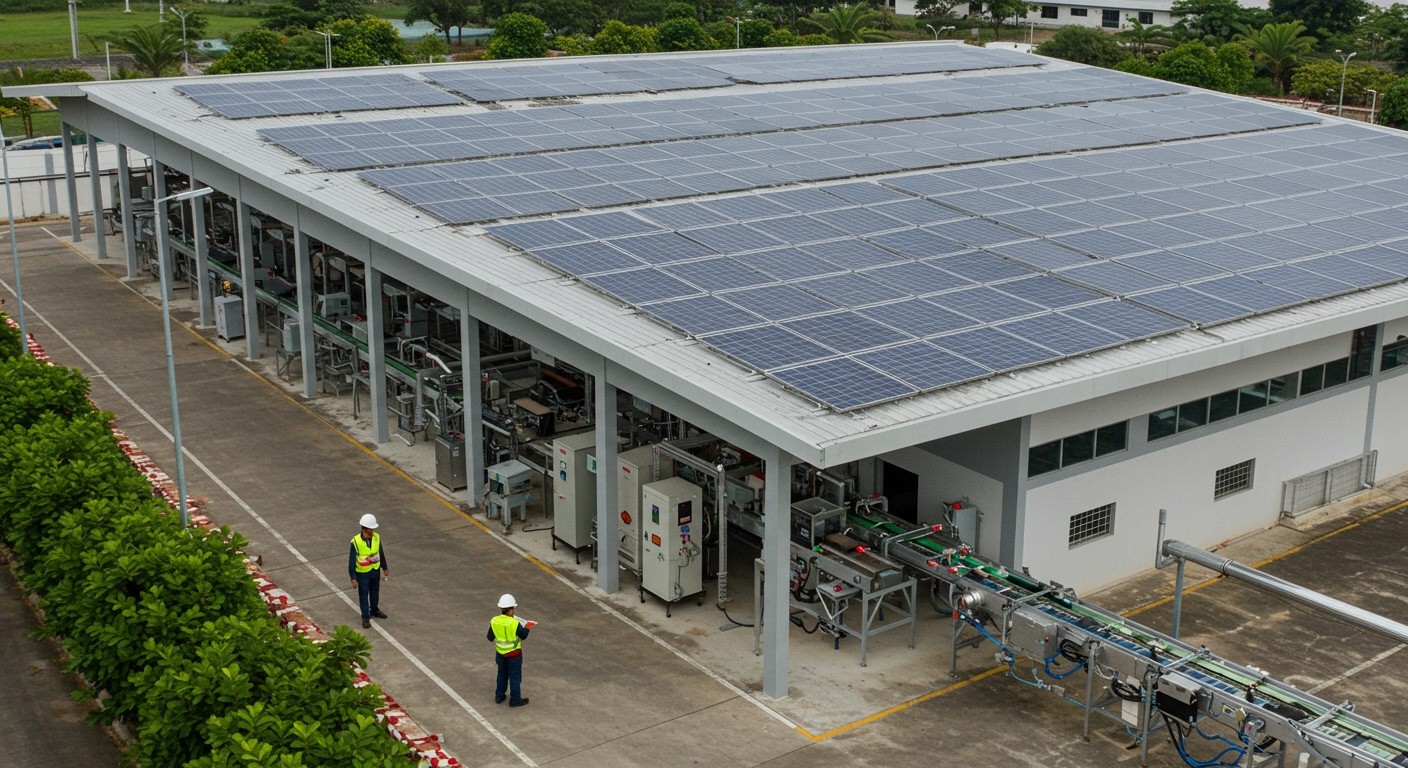 A napenergia csökkenti az ipari szénlábnyomot és költségeket.