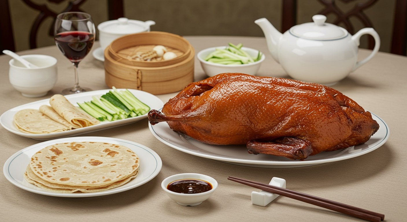 A Peking kacsát mindig ropogós bőrrel tálalják.