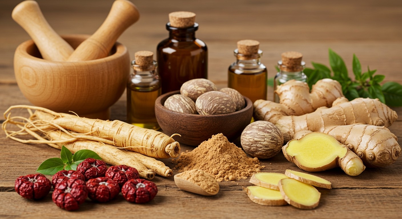 A ginseng és maca gyökér természetes potenciafokozók.