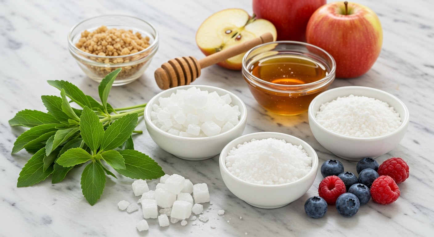 A stevia kalória nélküli édesítőszer, természetes forrásból származik.
