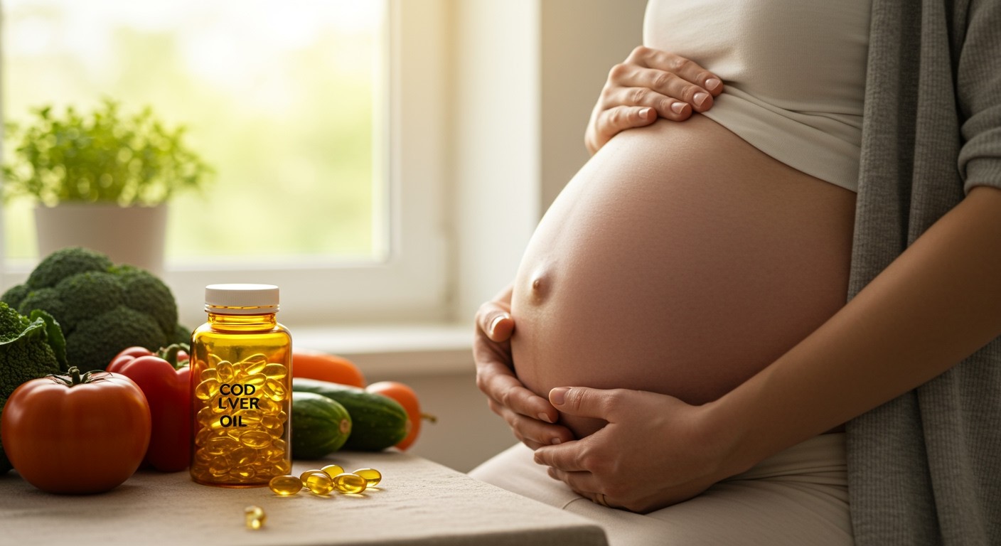 A csukamájolaj omega-3 zsírsavai támogatják a baba fejlődését.