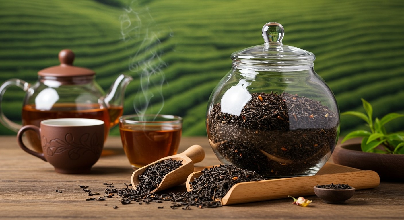 A fekete tea tárolása hűvös, sötét helyen ideális.