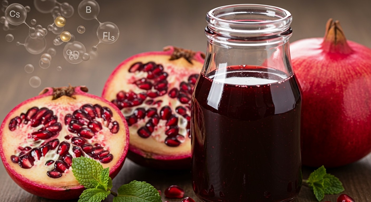 A gránátalma szirup gazdag C-vitaminban és antioxidánsokban.
