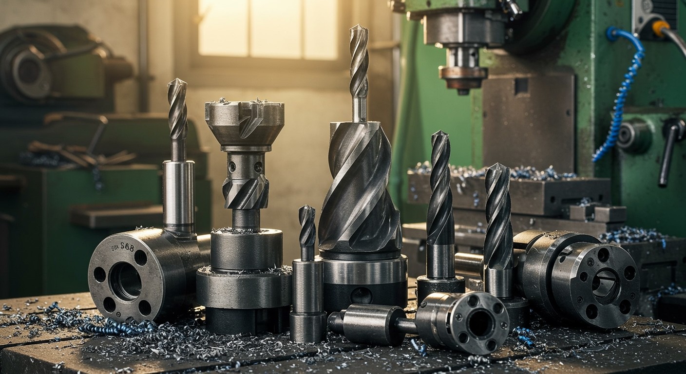 Marószerszámok közé tartozik az end mill és a fúró.