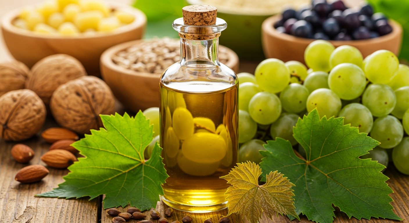 A szőlőmagolaj gazdag E-vitaminban és antioxidánsokban.