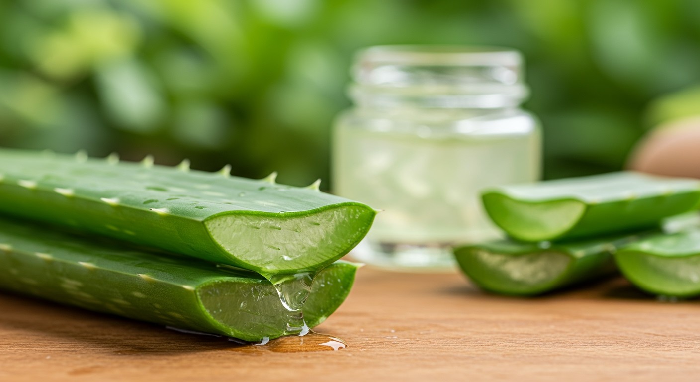 Az aloe vera gél hidratálja a hajat és fejbőrt.