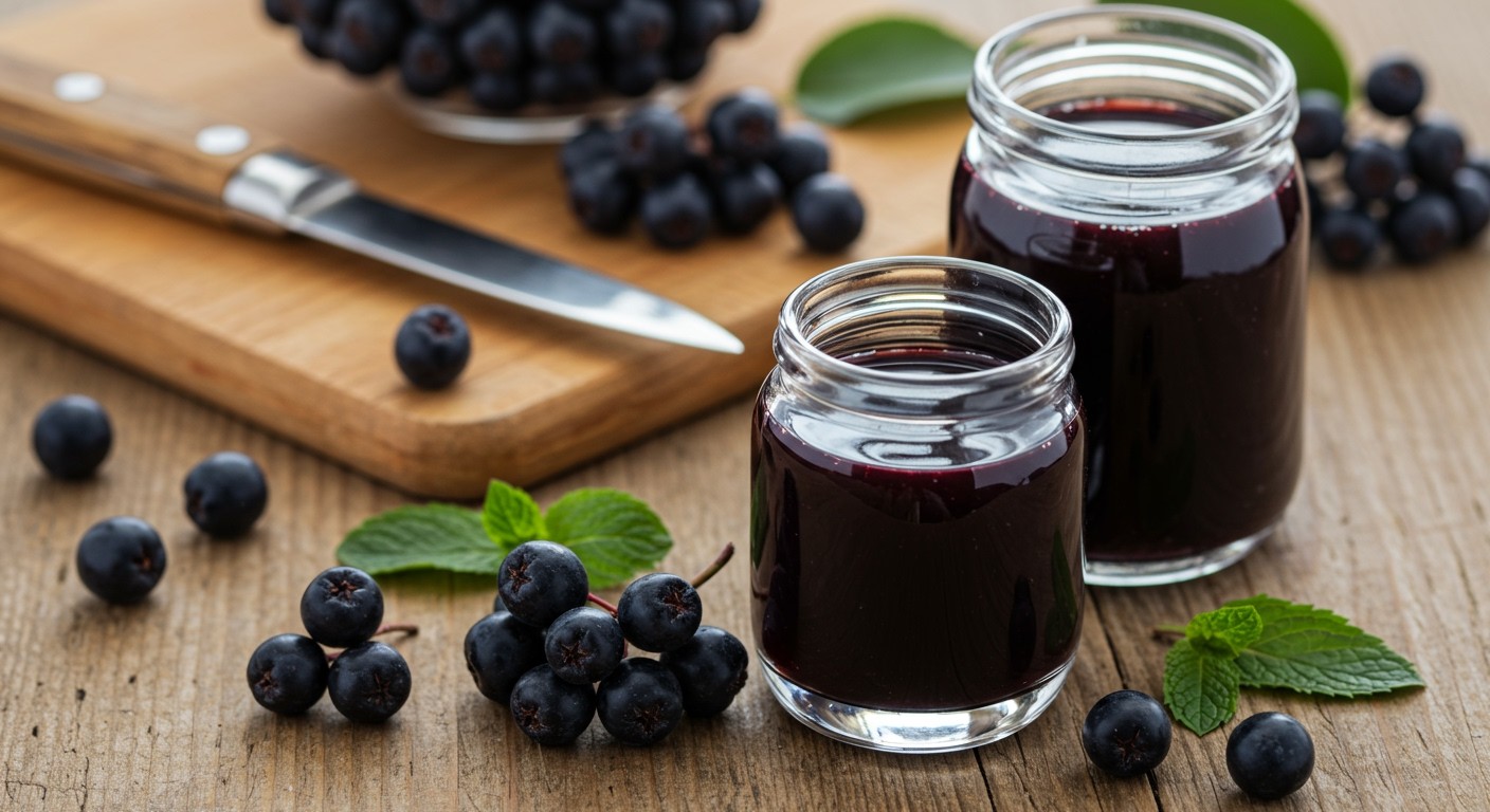 Az arónia lé gazdag antioxidánsokban, támogathatja az egészséget.