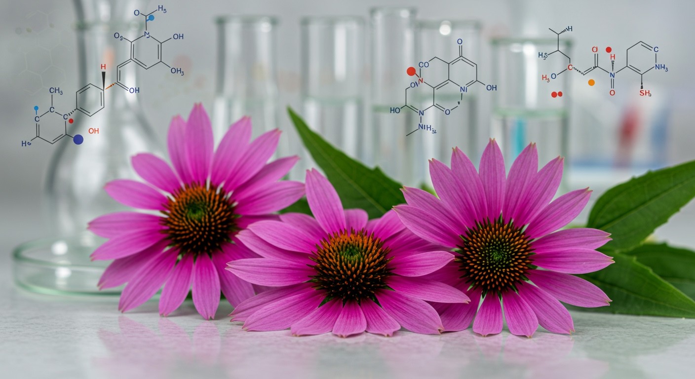 Az Echinacea flavonoidjai erősítik az immunválaszt és gyulladáscsökkentők.