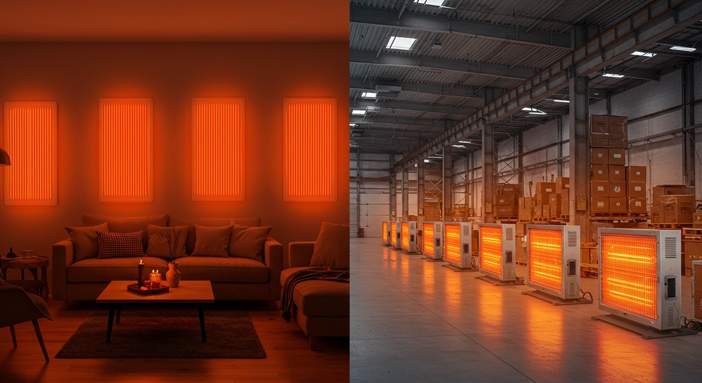 Az infravörös sugárzók lakossági és ipari fűtésre ideálisak.