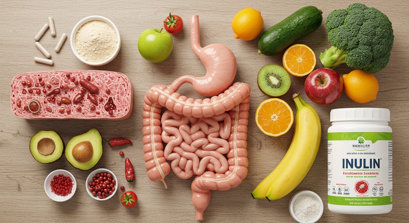 Az inulin prebiotikum, támogatja a bélflóra egészségét.